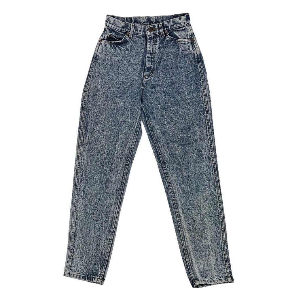 Vintage Lee Womens 90s High Rise Retro Acid Wash Denim Jeans 27" Waist